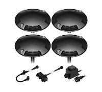 ledscom.de Lámpara de pie LED Bunda, 4 llamas, para exteriores, negra, transitable, blanco cálido, juego de 4