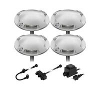 ledscom.de Lámpara de pie LED Bunda, 4 luces, para exterior, transitable, blanco frío, juego de 4