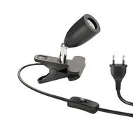ledscom.de Luz de pinza LIK, interruptor, negro mate, 1x E27 máx. 60W, luz de pinza, luz de escritorio, fijación de goma, sin arañazos, iluminación de acento, punto flexible, sin residuos, luz de