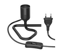 ledscom.de Lámpara de sobremesa/Portalámpara/Triángulo base triangular TRIN, interruptor, aluminio, negro, 1x E27 máx. 60W