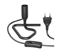 ledscom.de Lámpara de sobremesa/Portalámpara/Triángulo base triangular TRIN, interruptor, aluminio, negro, 1x E14 máx. 60W