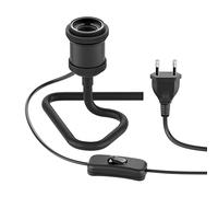 ledscom.de Lámpara de sobremesa RETRA, interruptor, negro, 1x E27 máx. 60W