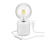 ledscom.de Lámpara de sobremesa TIPO Porcelana redonda blanca globo incl. E27 G125 lámpara de filamento 7,123W blanco cálido 838lm