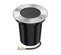 ledscom.de Lámpara empotrable de suelo BOLI para exteriores, IP67, acero inoxidable, redonda, 108mm Ø, 1x GU10 máx. 15W