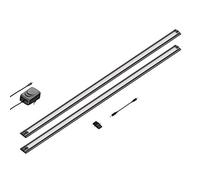ledscom.de Lámpara LED bajo el armario SIRIS negro mate, plana, 90cm, 1044lm cada una, blanca Juego de 2
