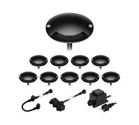 ledscom.de Lámpara LED de pie BUNDA, 1 lámpara, extraplana, para exteriores, aluminio, negra, redonda, 7cm Ø, blanco cálido, 10 unidades