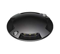 ledscom.de Lámpara LED de suelo, baliza de señalización BUNDA para exteriores, IP67, 4 llamas, negra, redonda, Ø 70mm, blanco frío