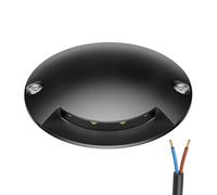 ledscom.de Lámpara LED de suelo, baliza de señalización RUNDA para exteriores, IP67, antracita, redonda, 70mm Ø, blanco cálido