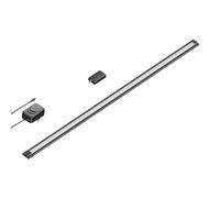 ledscom.de Lámpara LED inteligente bajo armario SIRIS negro mate con fuente de alimentación y controlador WLAN, plana, smart home, apta para Alexa 90cm, 963lm, blanco cálido