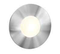 ledscom.de Lámpara LED para escaleras/plafón empotrable FEX para interiores y exteriores, redonda, acero inoxidable, 85mm Ø, blanco cálido