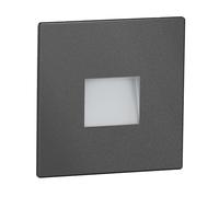 ledscom.de Lámpara LED para escaleras/plafón empotrado FOW para interiores y exteriores, downlight, angular, antracita, 85 x 85mm, blanco frío