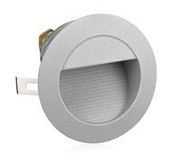 ledscom.de Lámpara LED para escaleras/plafón empotrado para interiores y exteriores, downlight, redondo, gris, 125mm Ø, blanco cálido