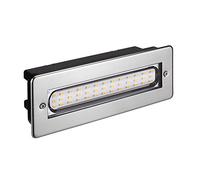 ledscom.de LED Luz de escalera/plafón empotrado para interiores y exteriores, angular, acero inoxidable, 198 x 61mm, 2,2 W, 248lm, blanco cálido