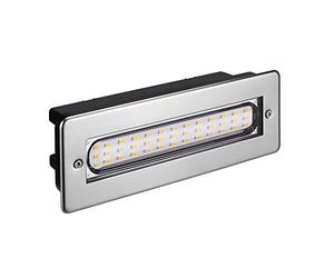 ledscom.de LED Luz de escalera/plafón empotrado para interiores y exteriores, angular, acero inoxidable, 198 x 61mm, 2,2 W, 248lm, blanco cálido