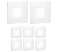 ledscom.de Luminaria de escalera/empotrable de pared FEX con 8 LED, para interior y exterior, rectangular, 85 x 85 mm, blanco frío