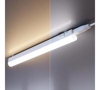 ledscom.de Luminaria LED bajo armario RIGEL, temperatura de color regulable, enchufe, 26cm, 4,4 W, 395lm, blanco cálido/blanco