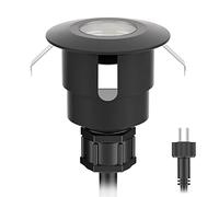 ledscom.de Luminaria LED de suelo ATRIA para uso exterior, IP65, negra, redonda, 40mm Ø, blanco cálido