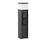 ledscom.de Luz de bolardo PODEL para exteriores, 39cm, negro, 2 casquillos, incl. bombilla G9, 501lm, blanco cálido