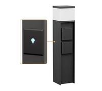 ledscom.de Luz de bolardo PODEL para exteriores, Smart Home, 39cm, negro, 2 casquillos, incl. bombilla G9, 501lm, blanco cálido