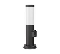 ledscom.de Luz de camino/luz de bolardo PORU para exteriores, IP44, 38 cm, negro, 1x E27 máx. 40W, toma de corriente