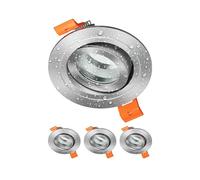 ledscom.de Marco de montaje en techo para cuarto de baño ERID de 4 piezas, antihumedad, cuarto de baño, IP44, redondo, orientable, aluminio mate