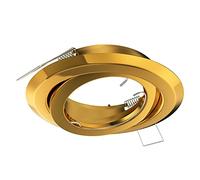 ledscom.de Marco para empotrar en el techo FABI, redondo, orientable, dorado brillante