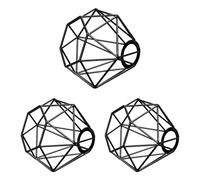 ledscom.de Pantalla de lámpara tipo jaula, 3 unidades, negra, E27 / E14, 160 mm de diámetro