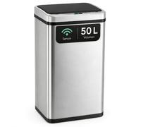 ledscom.de Papelera con sensor SORTA de 50 litros, papelera de acero inoxidable