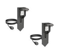 ledscom.de Pilar POXO de 2 Tomas con piqueta de Tierra y Cable de 2m para Exteriores, IP65, Simple, Antracita/Negro, Angular, 40cm