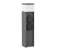ledscom.de Pilona PODEL para exterior, 39cm, antracita, 2 casquillos, incl. bombilla G9, 596lm, blanca