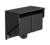 ledscom.de PIWI Base de enchufe de superficie para exteriores, IP44, 2 contactos, negra, horizontal