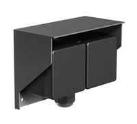 ledscom.de PIWI Toma de corriente de superficie para exteriores, IP44, 2 contactos, antracita, horizontal
