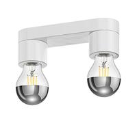ledscom.de Plafón ELEKTRA, 2 luces, porcelana, blanco brillante, incl. lámparas E27, 399lm c/u, 4,3W, blanco cálido