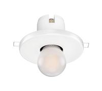 ledscom.de Plafón empotrable de porcelana E27 TELA, blanco, incl. lámpara LED, esmerilado, 477lm blanco cálido
