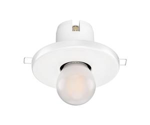 ledscom.de Plafón empotrable de porcelana E27 TELA, blanco, incl. lámpara LED, esmerilado, 477lm blanco cálido