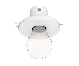 ledscom.de Plafón empotrable TELA, porcelana, blanco brillante, redondo, 99mm Ø, 1x E27 máx. 60W