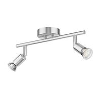 ledscom.de Plafón LUNARA 2 luces acero inoxidable cromo mate incl. 2x LED GU10