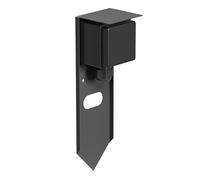 ledscom.de Portalámpara de jardín PIWI con piqueta de Suelo para Exteriores, IP44, Individual, Acero Inoxidable, Antracita, Angular, 24 cm