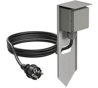 ledscom.de Portalámpara de jardín PIWI con piqueta de Tierra y Cable de 2 m para Exteriores, IP44, Individual, Acero Inoxidable