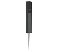ledscom.de Portalámpara de jardín PODEL con piqueta de Suelo para Exteriores, IP44, 3 vías, Antracita, Angular, 60cm