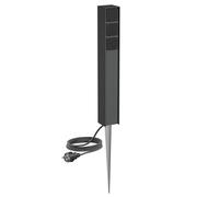 ledscom.de Portalámpara de jardín PODEL con piqueta de Tierra y Cable de 2m para Exteriores, IP44, 3 vías, Antracita, Angular, 60cm