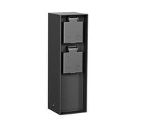 ledscom.de Portalámpara de jardín POKU para Exteriores, IP44, 2 vías, plástico, Negro, Angular, 23 cm
