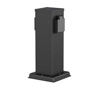 ledscom.de Portalámpara de jardín Polly para Exterior, IP44, 2 vías, Acero Inoxidable, Negro, Angular, 27 cm