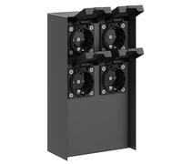 ledscom.de Portalámpara de jardín POMI para Exteriores, IP44, 4 vías, Acero Inoxidable, Antracita, Angular, 23 cm