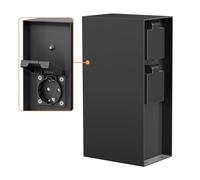 ledscom.de Portalámpara de jardín POMI para Exteriores, IP44, Sensor crepuscular, 3 vías, Acero Inoxidable, Negro, Angular, 23 cm