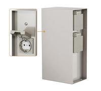 ledscom.de Portalámpara de jardín POMI para Exteriores, IP44, Sensor crepuscular, 3 vías, Acero Inoxidable, Acero Inoxidable, Cuadrado, 23 cm