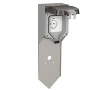ledscom.de Portalámpara de jardín POXO con piqueta de Tierra para Exteriores, IP65, Individual, Acero Inoxidable, Acero Inoxidable/Gris, Angular, 40 cm