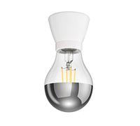 ledscom.de Portalámpara de porcelana E27 MINZ, redondo, blanco, incl. lámpara LED, 399lm, 4,3W, blanco cálido