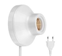 ledscom.de Portalámpara ELEKTRA, enchufe, interruptor, porcelana, blanco brillante, redondo, 1x E27 máx. 300W