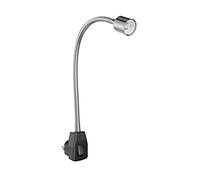 ledscom.de Portalámpara/lámpara de lectura LESCH, cuello de cisne, interruptor, cromo/negro, 1x GU10 máx. 10W